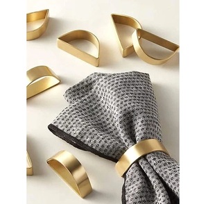 Anneaux de serviette en laiton de conception moderne porte-serviettes de couleur or pour la décoration de table de dîner de mariage fait à la main - Product Image 6