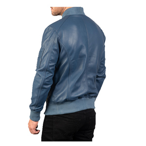 OEM Supply <b>Slim</b> <b>Fitted</b> Leather <b>Jacket</b> with Stand Collar and Zipper Closure Casual Winter OEM Supply <b>jacket</b> for <b>men</b> - Product Image 6