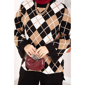 Conjunto de Hiyab de Punto con Patrón Baklava Estilo Casual Milano en Negro - Product Image 4