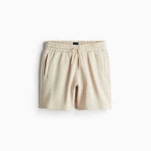 Short de survêtement de sport décontracté et confortable pour homme, tissu en coton et maille à motif solide, anti-rides pour l'été et l'extérieur. - Product Image 1