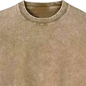 Camisetas Extra Grandes para Hombre, Diseño de Hombros Caídos, Camiseta para Hombre, Logotipo OEM Personalizado, 100% Algodón, Lavado Ácido - Product Image 2
