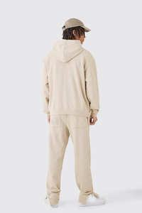 Unisex Custom Logo Embroidery <b>Hoodie</b> Tracksuit Oversized Boxy Style Plus Size Streetwear Puff Print Crop <b>Hoodie</b> <b>Men</b> Women - Product Image 2