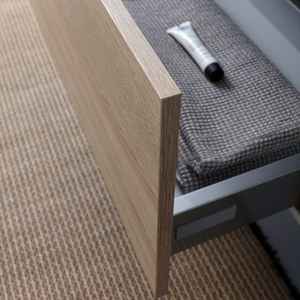 Meuble de salle de bain en chêne naturel de 80 cm avec lavabo noir et miroir Shanghai, ensemble de salle de bain - Product Image 6