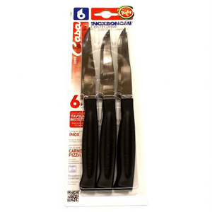 Juego de cuchillos para carne Inox 6 piezas hoja dentada 11 cm Negro 82006N - Product Image 2