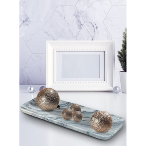 Bandeja de servicio decorativa de mármol al por mayor bandeja de baño de joyería de aluminio bandeja de almacenamiento de desayuno de boda - Product Image 3