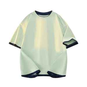 เสื้อยืดแขนครึ่งแบบกำหนดเองระบายอากาศได้ดีเสื้อยืดบล็อกสีผ้าฝ้ายน้ำหนักเบา - Product Image 5