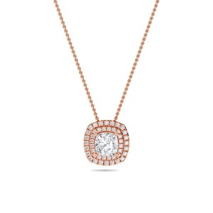 Vintage Cushion Cut Diamond Single Halo <b>Pendant</b> 0.50 Ct Lab Grown Diamond In Platinum Daily Wear Gift - Product Image 3