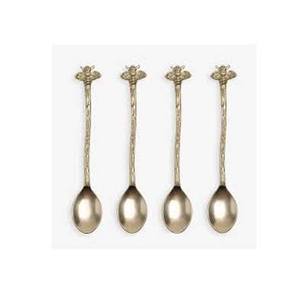 Stainless Steel <b>Gold</b> Tone Plated Spoon Set with Bee End Handle Design Royal Look Serving Spoon Set for Home - Product Image 1
