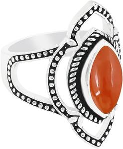 Bague en argent sterling 925 faite à la main pierre précieuse de cornaline solide en forme de marquise de couleur orange pour les mariages et les fêtes - Product Image 3