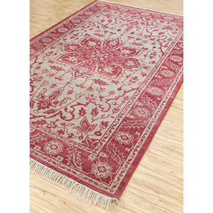 Alfombra de Lana Anudada a Mano de Gran Tamaño Savana, Rectangular, con Medallón Abstracto Rojo Naranja, para el Hogar, Entrada o Pasillo, 9x12, LCA-606 - Product Image 2