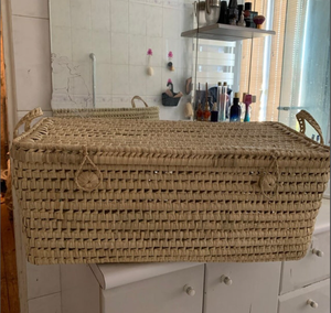 Coffre de rangement fait à la main en feuilles de palmier - Product Image 2