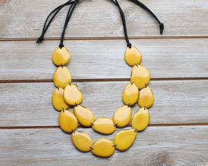 Collar de cuentas de resina de cadena de 2 capas para fiestas de boda, compromiso, fiestas de Navidad y ropa de oficina - Product Image 3