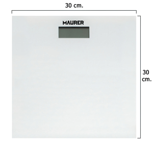 Bilancia digitale da bagno in vetro bianco 30 x 30 cm. - Product Image 1