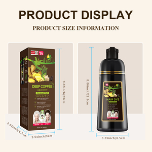 PLOG Shampoo Colorante Istantaneo 4 in 1 500ml Caffè Scuro con Zenzero Delicato, Tinta per <span class=keywords><strong>Capelli</strong></span> a Lunga Durata, Copre i <span class=keywords><strong>Capelli</strong></span> Grigi - Product Image 2