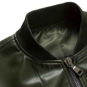 Chaqueta de Motociclista de Cuero Personalizada de Alta Calidad con Cuello Alto y Logotipo Frontal, Impermeable y Transpirable, de Cuero Vacuno para Hombre - Product Image 4