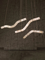 Lustre en plâtre en forme de flocon de neige ondulé, design moderne, irrégulier et courbé, pour hôtels, restaurants, îlots de cuisine et tables
