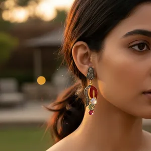 "Multicolor Gemstone <b>Dangle</b> <b>Earrings</b> with 14k <b>Gold</b> Plating-Luxury Wedding & Party Jewelry" - Product Image 1