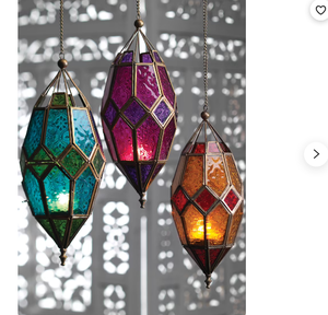 Farol de cristal de color marroquí hecho a mano farol marroquí hecho a mano - Product Image 2