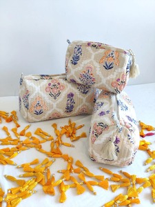 ชุดผ้าฝ้ายพิมพ์ลาย3ชิ้นทำด้วยมือสำหรับเคสสไตล์วินเทจความจุมากกันน้ำของขวัญจัดส่งฟรี - Product Image 2