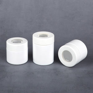 Pot de rangement cosmétique en verre opale blanc de luxe, durable, de qualité alimentaire, personnalisé, avec loupe, à l'épreuve des enfants et des UV, pour poudre libre – Vente en gros - Product Image 4