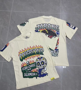 Camiseta de Manga Corta con Cuello Redondo, Estilo Urbano, Lavado Ácido, Hip-Hop, Corte Regular, 100% Algodón Microfibra, Transpirable para Hombre - Product Image 4