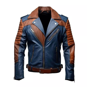 Chaqueta de piel de cordero auténtica para hombre, Abrigo acolchado de motorista, regalo para motorista, chaqueta de cuero de camionero de estilo universitario clásico - Product Image 3