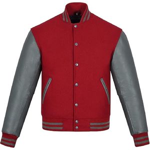 Veste universitaire de baseball pour hommes de haute qualité pour l'hiver veste de collège enduit de logo avant en laine brodée pour hommes - Product Image 1