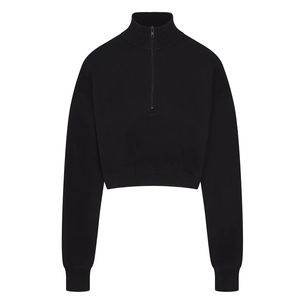 Sweat-shirts d'hiver grande taille pour femmes les plus vendus, hauts courts brodés personnalisés de couleur unie, 100 % coton, logo frontal, style streetwear - Product Image 6