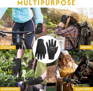 Gants de travail en cuir HANDALNDY pour adultes et enfants, filles et garçons, durables, confortables, antidérapants, résistants aux déchirures, respirants, de sécurité - Product Image 3