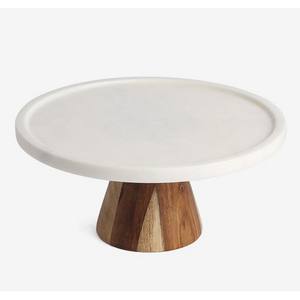 Superior Quality Marble <b>Top</b> with Wooden Base Cake <b>Stand</b> Customized Size White Stone Handmade Marble <b>Display</b> <b>Stand</b> Dessert <b>Table</b> - Product Image 3