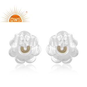 Latest Fine <b>Sterling</b> <b>Silver</b> Natural Peridot Gemstone Floral Design <b>Stud</b> Earring Jewelry For Women Gift For Her - Product Image 4