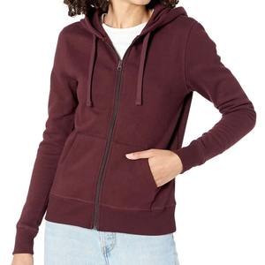 Sudaderas con capucha de manga larga de algodón personalizadas de alta calidad para mujer, ropa transpirable de talla grande con cremallera para Invierno para mujer, venta al por mayor - Product Image 1