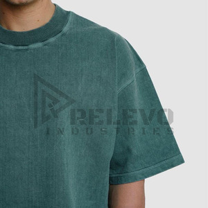 เสื้อยืดโอเวอร์ไซส์ผ้าฝ้าย 100% คุณภาพสูง ล้างสีแบบแอซิด สวมใส่สบาย ทรงหลวม สไตล์สตรีทแวร์ - Product Image 2