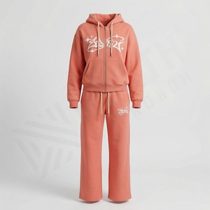 Ensemble 2 pièces pour femmes, décontracté, écologique, uni, pour l'hiver, entraînement, hauts courts à manches longues, pantalons de jogging courts, col à capuche, 100% coton - Product Image 1