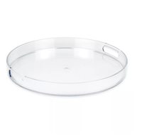 Design le plus attrayant Plateau rond en acrylique sans poignées Plateau de service pour hôtels restaurants Décoratif Top Vente