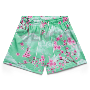 Pantalones Cortos Deportivos para Hombre, 100% Poliéster, Transpirables, de Secado Rápido, Cintura Elástica, Diseño Gráfico Personalizado por Sublimación, Estilo Urbano - Product Image 3