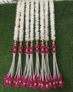 Guirnaldas de flores de jazmín de 4 pies con ramilletes de perlas para bodas, templos, escenarios, arreglos de mandap, decoración para fiestas de Nikah y Pascua - Product Image 5