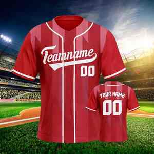 Camiseta de béisbol personalizada, camisetas de béisbol rojas y blancas, uniforme deportivo con número de nombre de equipo impreso personalizado, camiseta de fútbol americano - Product Image 3