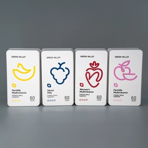 Scatola Biodegradabile per Integratori Vitaminici con Stampa Cuore Fragola Rossa, Confezione in Polpa Modellata a Cavità Singola - Product Image 6