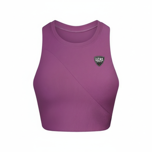 Débardeur court sans couture à col rond pour femme, de haute qualité, en gros, vêtements de sport, séchage rapide, respirant - Product Image 1