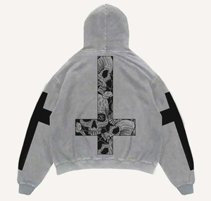 Sudaderas con capucha Unisex de gran tamaño para hombre, jersey de bolsillo de canguro de algodón 100%, Sudadera con capucha de invierno, ropa cómoda, tela estampada con capucha - Product Image 5