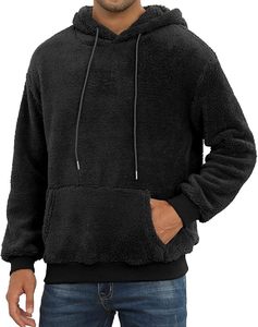 Haute qualité Sherpa floue pull à capuche hommes femmes hiver sweat confortable poche à manches longues personnalisé ODM tailles 6XL solide - Product Image 1