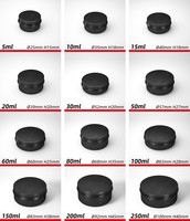 Vente en gros de boîtes en aluminium noir mat de 30 ml, 50 ml, 100 ml, 200 ml pour contenants de bougies, de cire pour cheveux, d'emballages cosmétiques