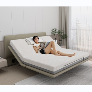 <span class=keywords><strong>Lit</strong></span> électrique réglable ergonomique King Size avec revêtement en cuir, lumière à capteur et <span class=keywords><strong>tête</strong></span> <span class=keywords><strong>de</strong></span> <span class=keywords><strong>lit</strong></span> amovible - Product Image 1