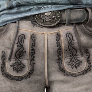 Shorts en Lederhosen traditionnels bavarois de haute qualité pour hommes, brodés sur mesure, motif vintage uni, nouveaux shorts - Product Image 3