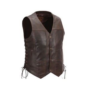 2024-2025 Qualité VÉRITABLE Vaches En Cuir Côté Enchaîné Biker Style Gilet Gilet Coupe - Product Image 4