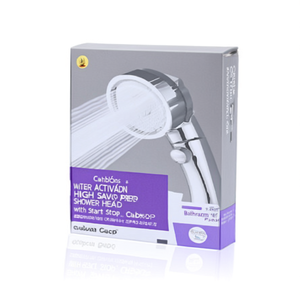 Pommeau de douche à économie d'eau haute pression à 3 fonctions avec fonction marche/arrêt, finition chromée - Product Image 2
