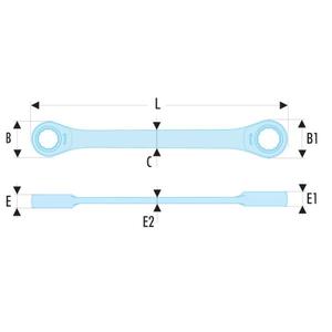 ประแจวงแหวนฟ้าคอมแบบนิ้ว นิ้วต่อ นิ้วสามส่วน - Product Image 3
