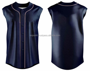 Equipo personalizado práctica botón completo sin mangas jersey de béisbol sublimado uniformes de softbol unisex - Product Image 5