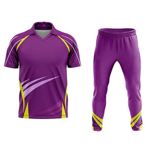 Ensemble de maillots et pantalons de cricket personnalisés élégants avec manches courtes - Vêtements de sport respirants pour l'entraînement et les matchs masculins - Product Image 1